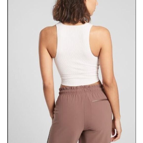 Athleta 556403022 Women's Sz S Veil Gray Aurora Seamless Crop Rib Tank Top - Picture 7 of 7